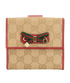Gucci Bow & GG Compact Wallet, &pound;110, Accessories, Beige/Red, Canvas/Leather, Front view